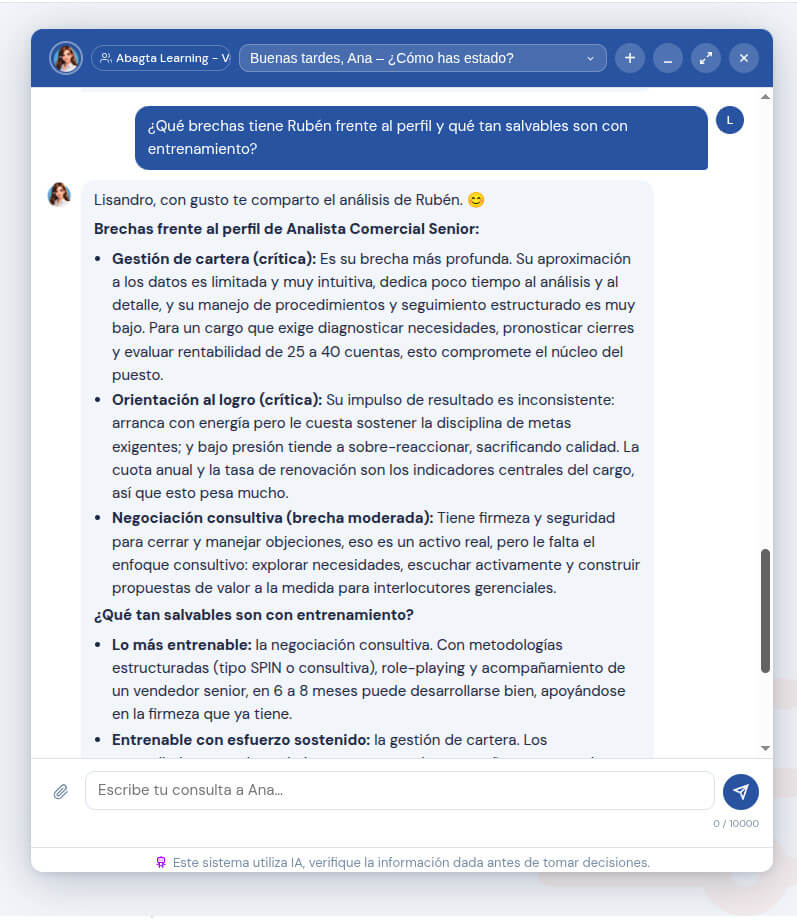 Análisis conversacional con Ana